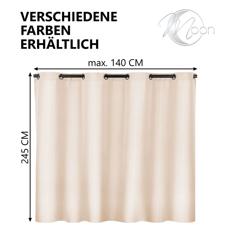 Moon Vorhang Ocean 70% Blickdicht Ösenvorhang 140x245cm verdunkelnd