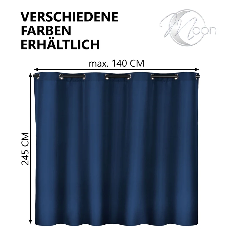Moon Vorhang Ocean 70% Blickdicht Ösenvorhang 140x245cm verdunkelnd