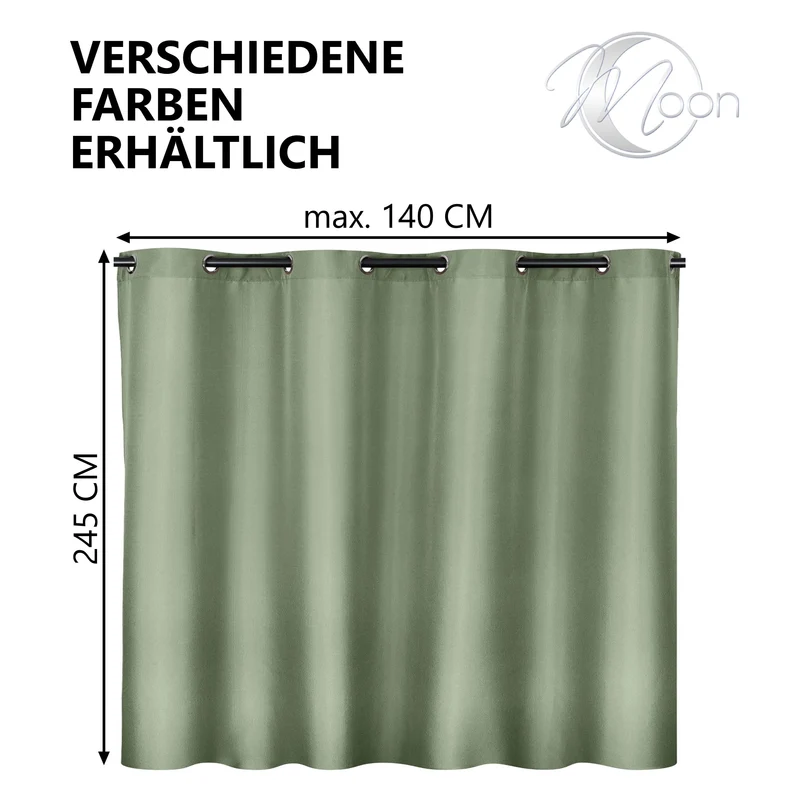 Moon Vorhang Ocean 70% Blickdicht Ösenvorhang 140x245cm verdunkelnd
