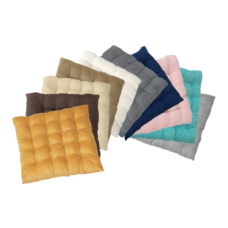 2er Pack Stuhlkissen Sitzkissen 42x42x4 in edler Wildleder Optik Alcatraz