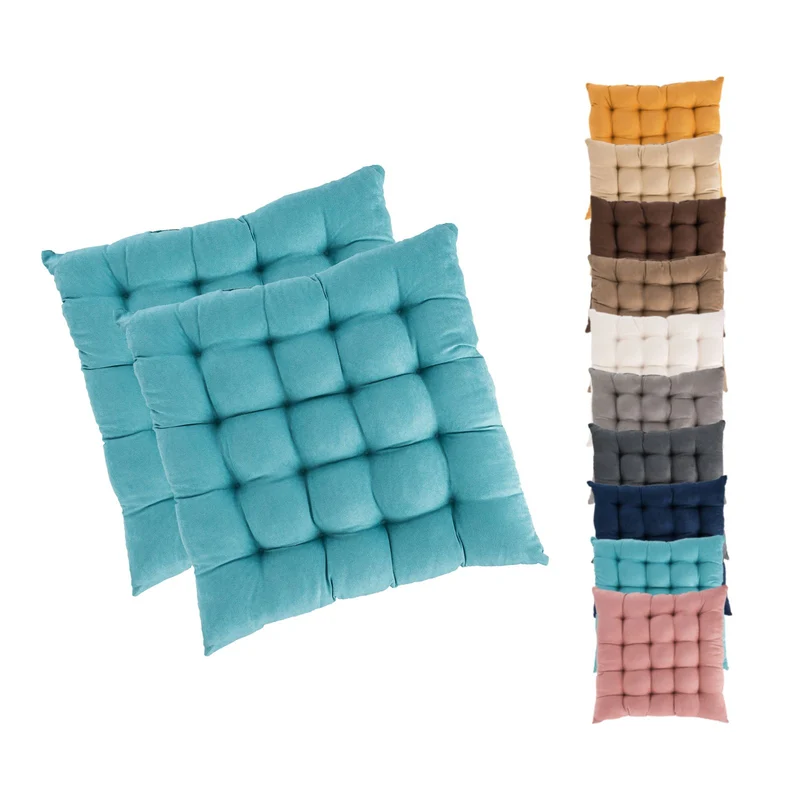 2er Pack Stuhlkissen Sitzkissen 42x42x4 in edler Wildleder Optik Alcatraz