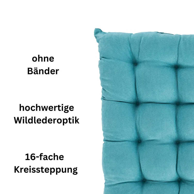 2er Pack Stuhlkissen Sitzkissen 42x42x4 in edler Wildleder Optik Alcatraz