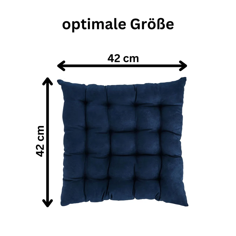 2er Pack Stuhlkissen Sitzkissen 42x42x4 in edler Wildleder Optik Alcatraz