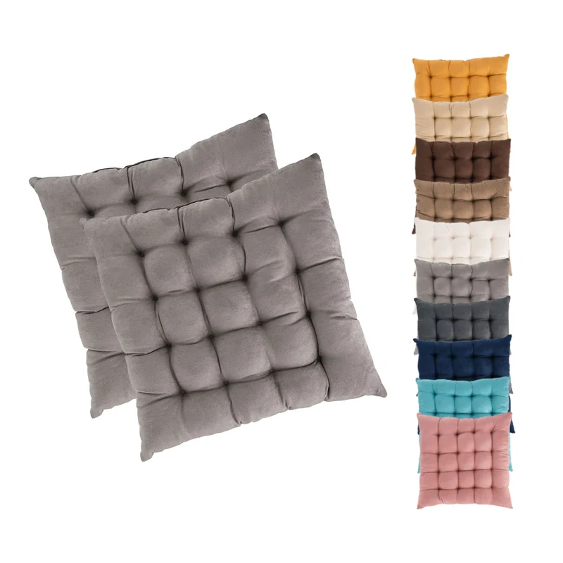 2er Pack Stuhlkissen Sitzkissen 42x42x4 in edler Wildleder Optik Alcatraz