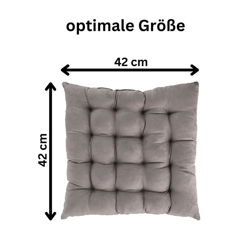 2er Pack Stuhlkissen Sitzkissen 42x42x4 in edler Wildleder Optik Alcatraz