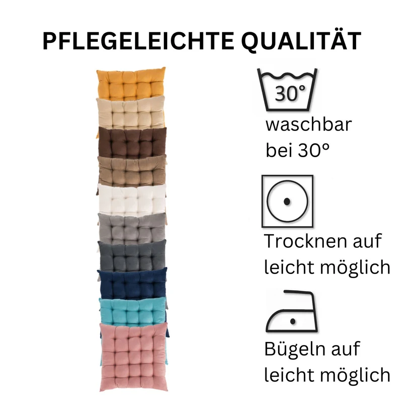 2er Pack Stuhlkissen Sitzkissen 42x42x4 in edler Wildleder Optik Alcatraz