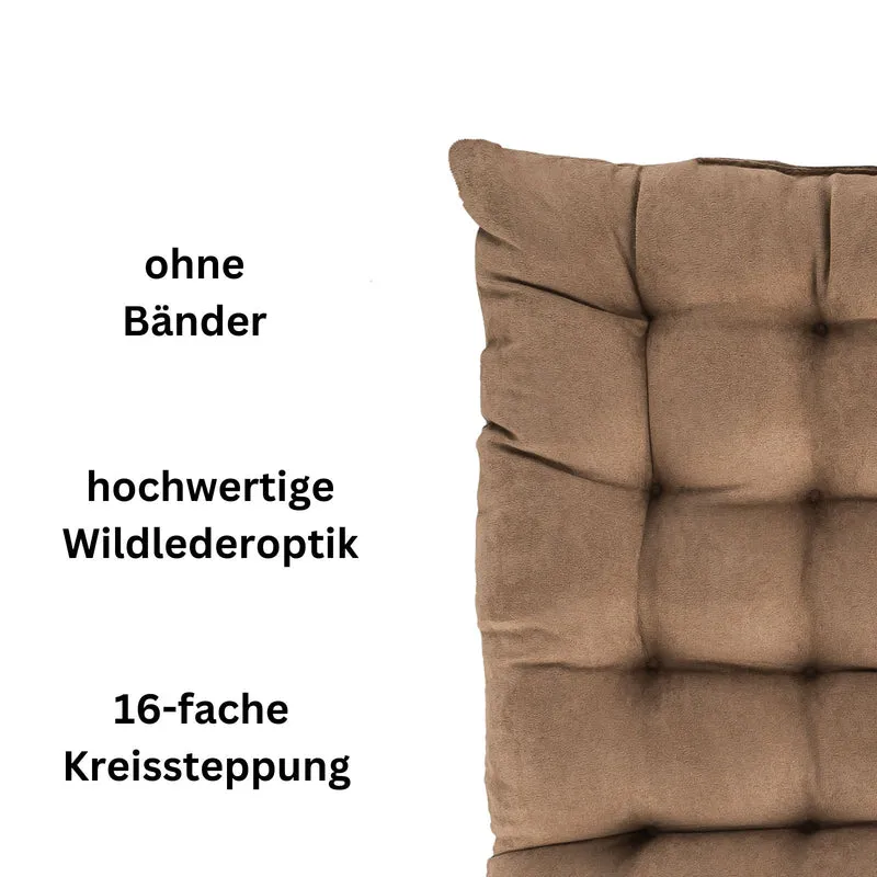 2er Pack Stuhlkissen Sitzkissen 42x42x4 in edler Wildleder Optik Alcatraz