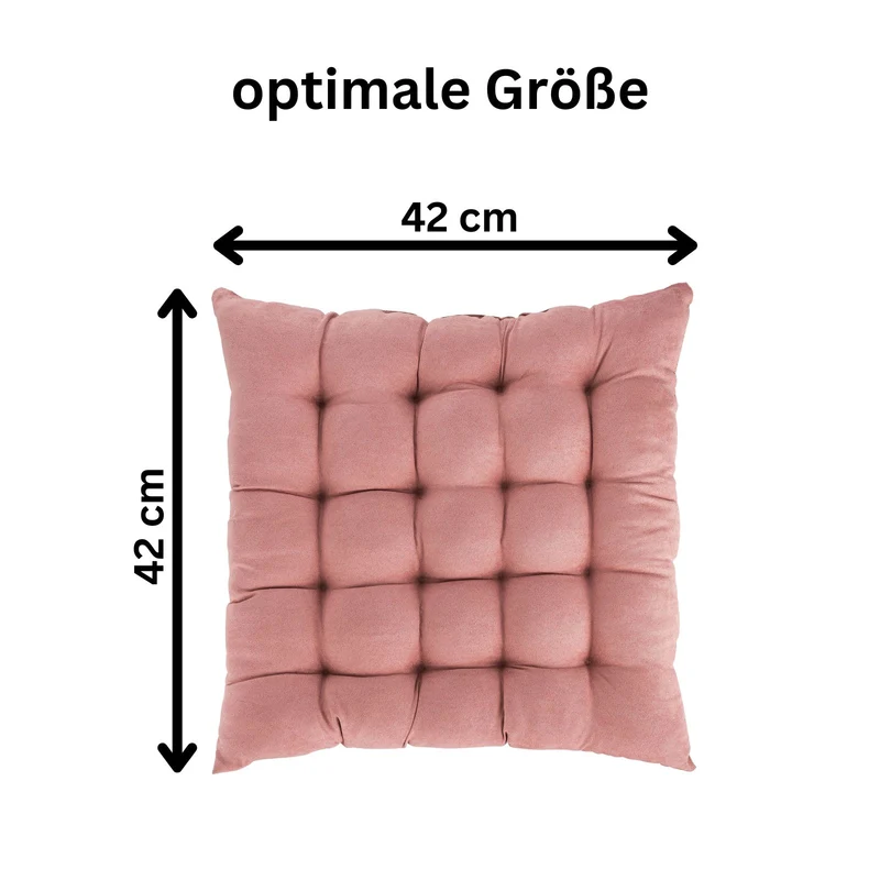 2er Pack Stuhlkissen Sitzkissen 42x42x4 in edler Wildleder Optik Alcatraz