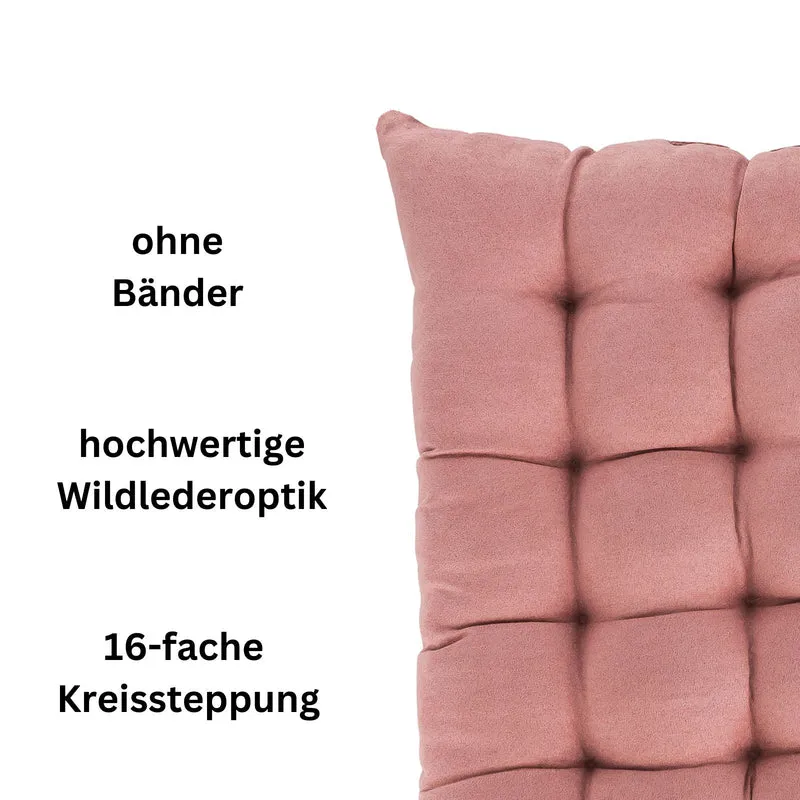 2er Pack Stuhlkissen Sitzkissen 42x42x4 in edler Wildleder Optik Alcatraz