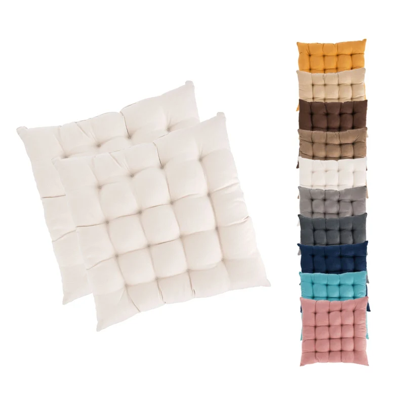 2er Pack Stuhlkissen Sitzkissen 42x42x4 in edler Wildleder Optik Alcatraz