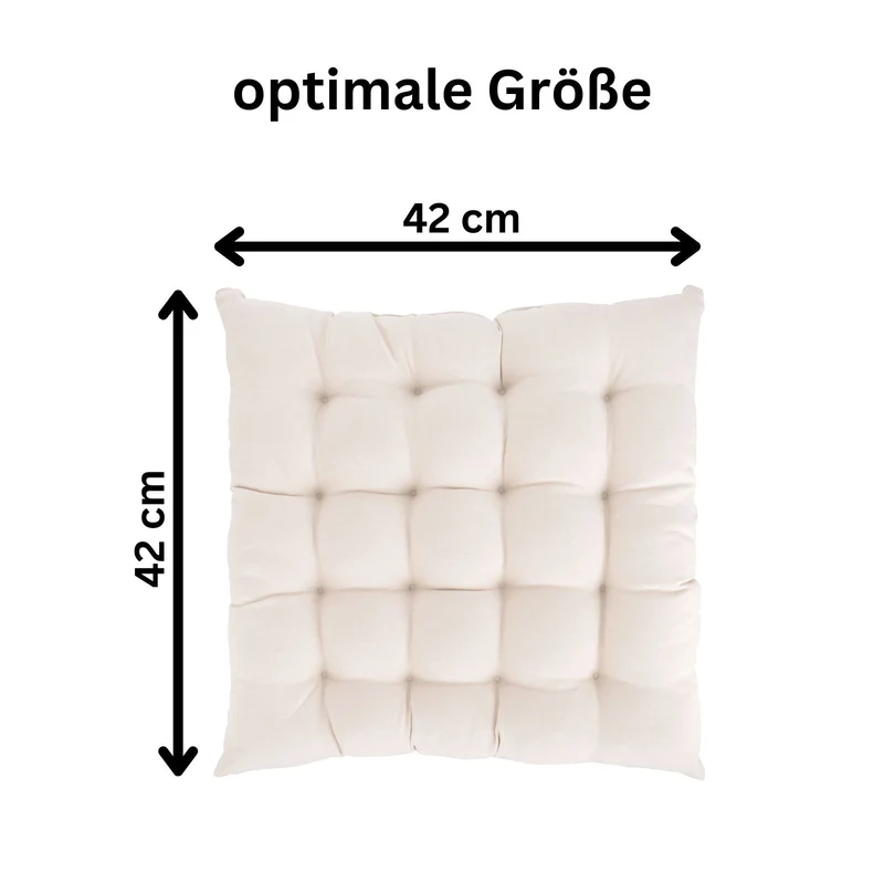 2er Pack Stuhlkissen Sitzkissen 42x42x4 in edler Wildleder Optik Alcatraz