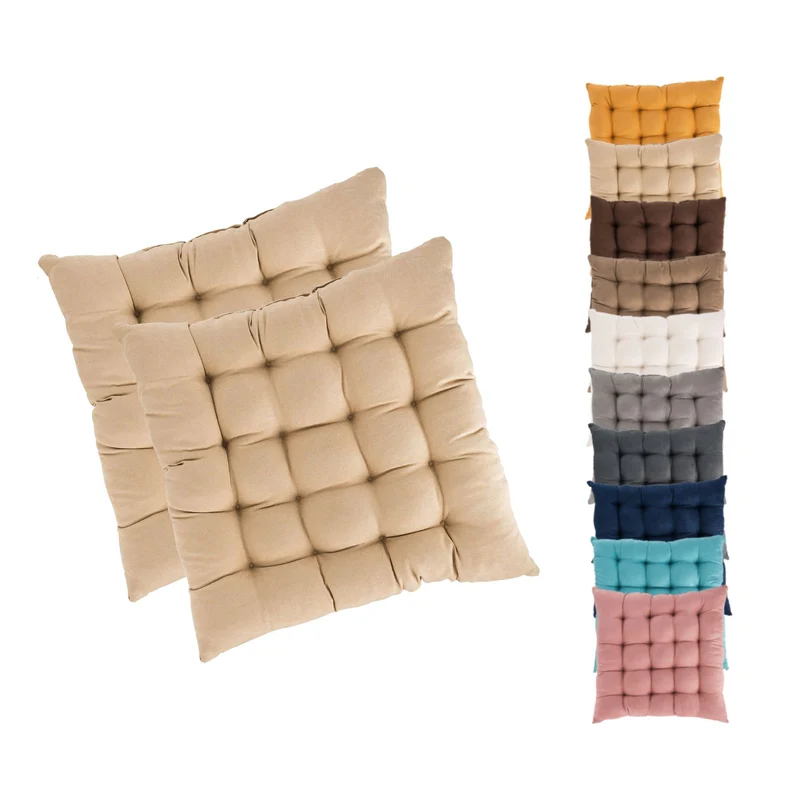 2er Pack Stuhlkissen Sitzkissen 42x42x4 in edler Wildleder Optik Alcatraz