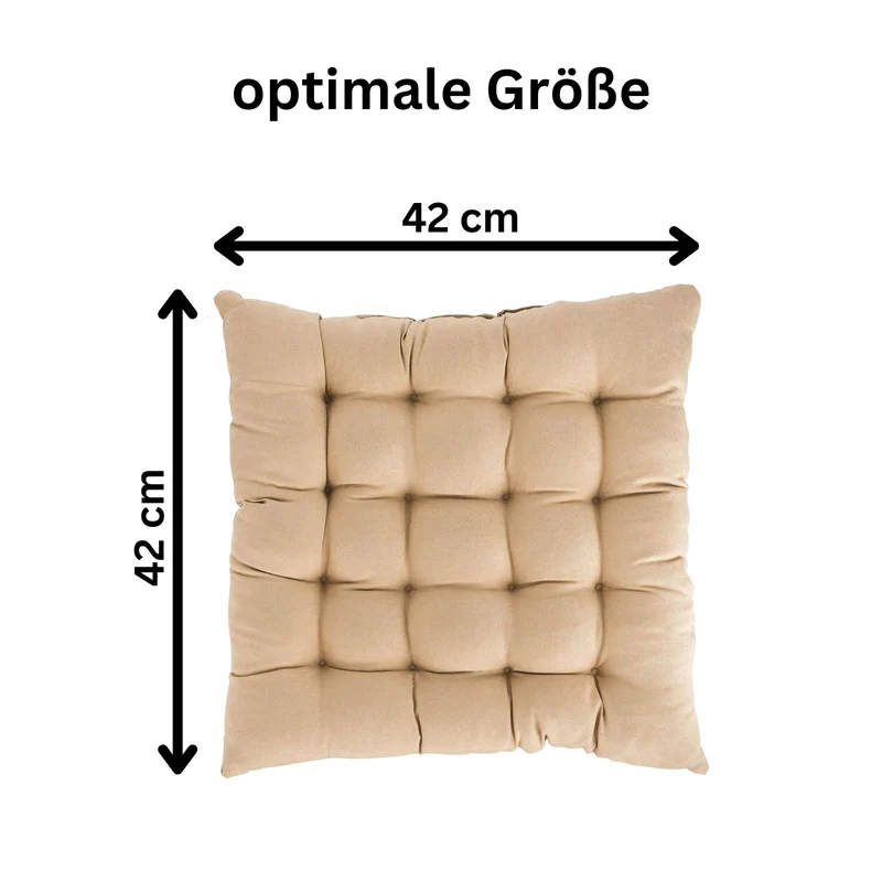2er Pack Stuhlkissen Sitzkissen 42x42x4 in edler Wildleder Optik Alcatraz
