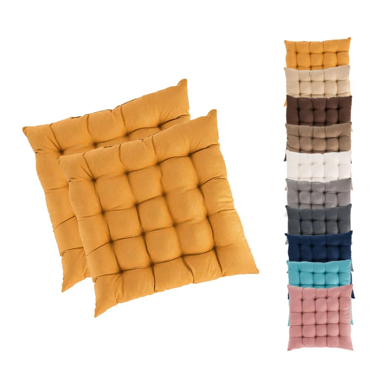 2er Pack Stuhlkissen Sitzkissen 42x42x4 in edler Wildleder Optik Alcatraz