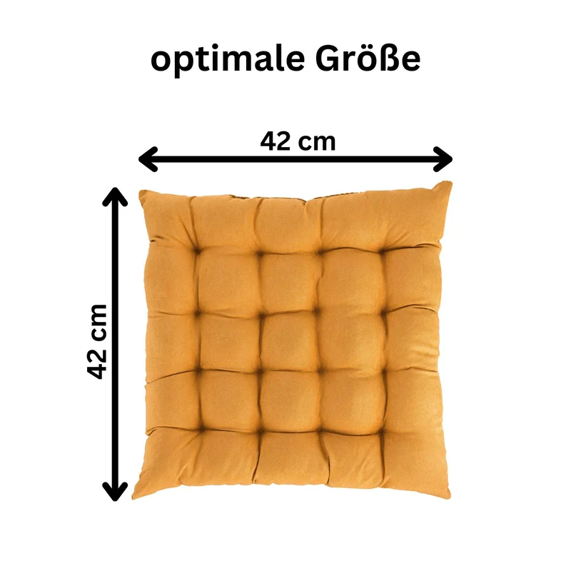 2er Pack Stuhlkissen Sitzkissen 42x42x4 in edler Wildleder Optik Alcatraz