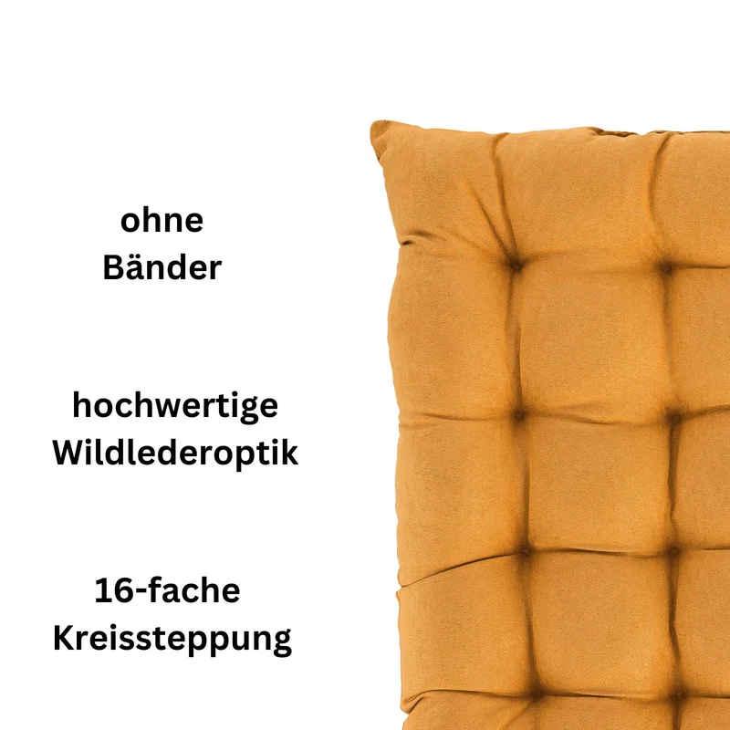 2er Pack Stuhlkissen Sitzkissen 42x42x4 in edler Wildleder Optik Alcatraz