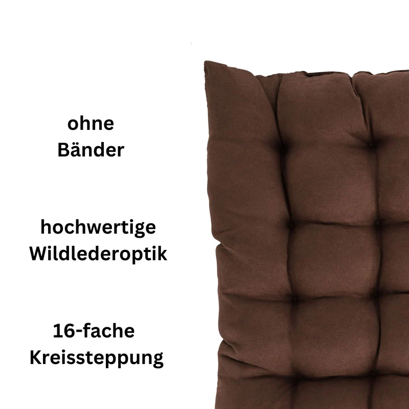 2er Pack Stuhlkissen Sitzkissen 42x42x4 in edler Wildleder Optik Alcatraz
