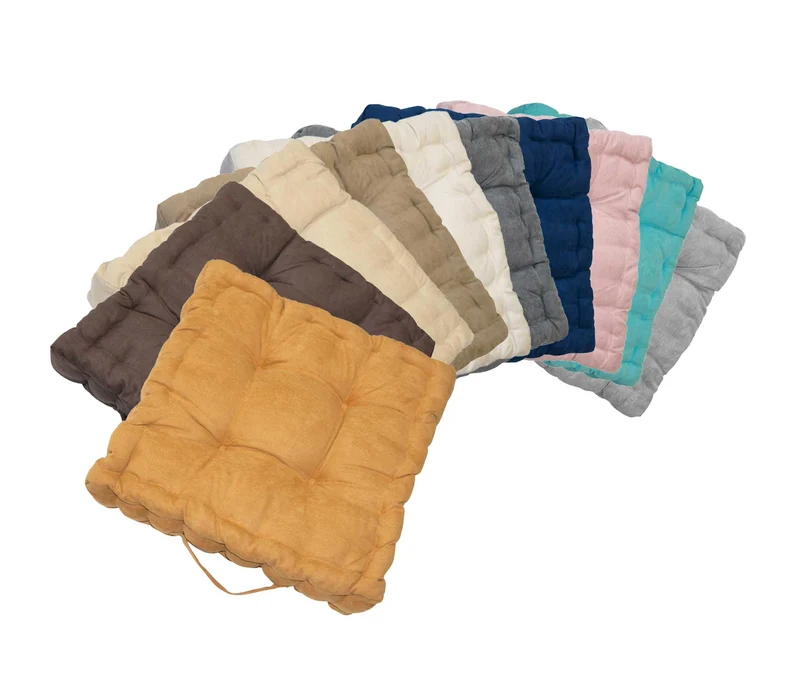 2er Pack Matratzenkissen Boxkissen 42x42x8 in edler Wildleder Optik Alcatraz