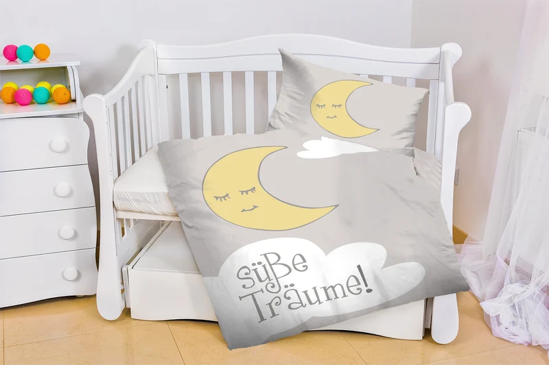 Kinderbettwäsche Babybettwäsche Baumwolle 100x135 Mond