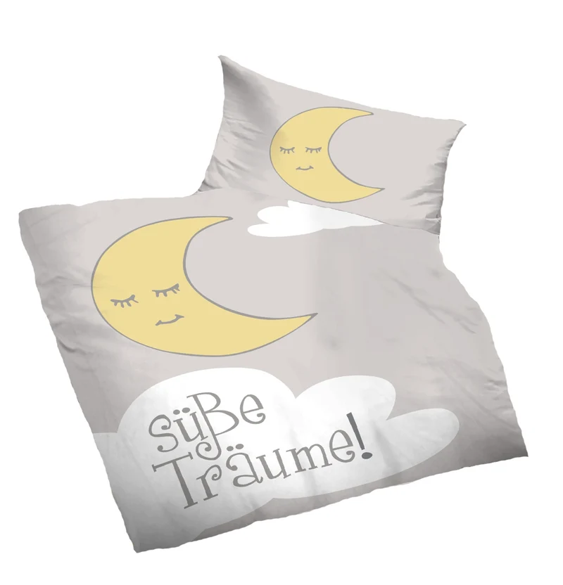 Kinderbettwäsche Babybettwäsche Baumwolle 100x135 Mond