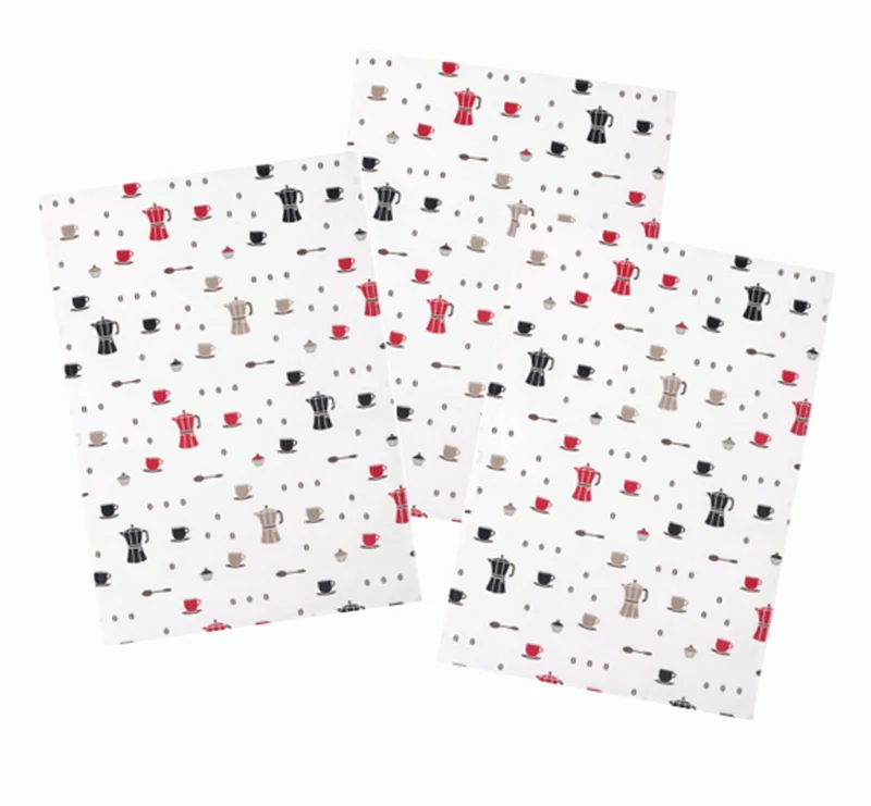 3er Pack Kracht Halbleinen Geschirrtuch Espressokännchen 50x70 cm 251-828