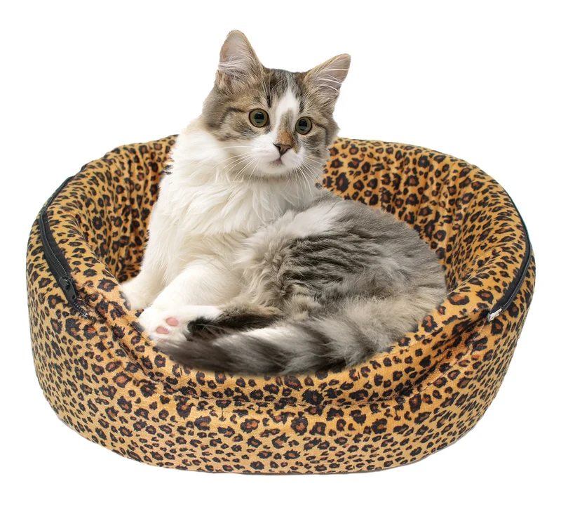Empress Cat 3in1 Katzenhöhle Katzenbett Leopard Luxusbett 35x45 cm
