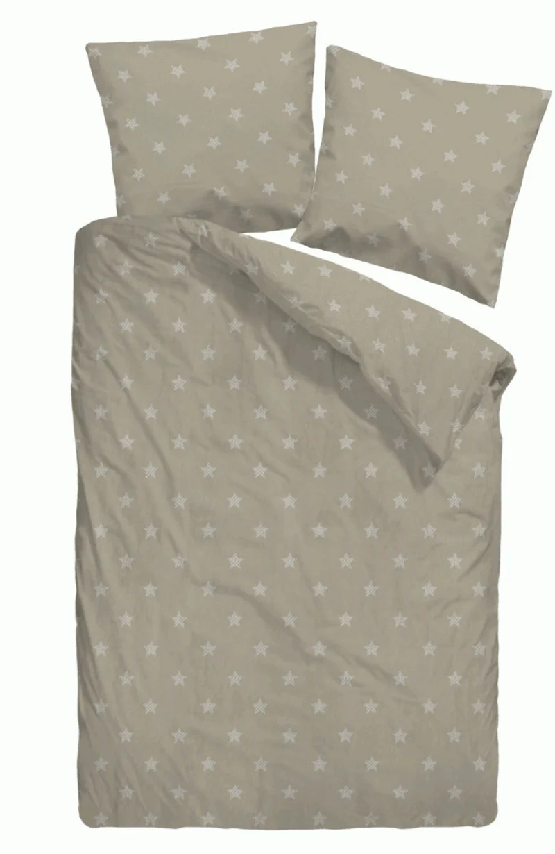 Dormisette Winter Bettwäsche Sterne Melange Jacquard Flanell 135x200 / 80x80 6096-70
