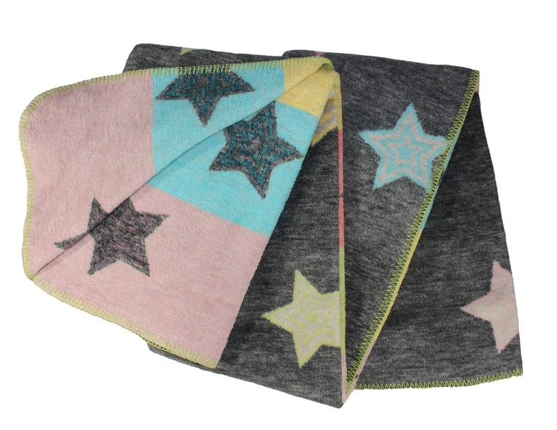 Moon Luxus Sterne bunt Wolldecke Kuscheldecke 150x200