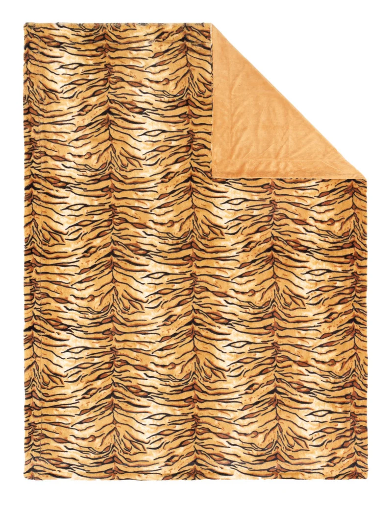 Wendedecke Kuscheldecke 150x200 Tierfelloptik Tiger oder Leopard