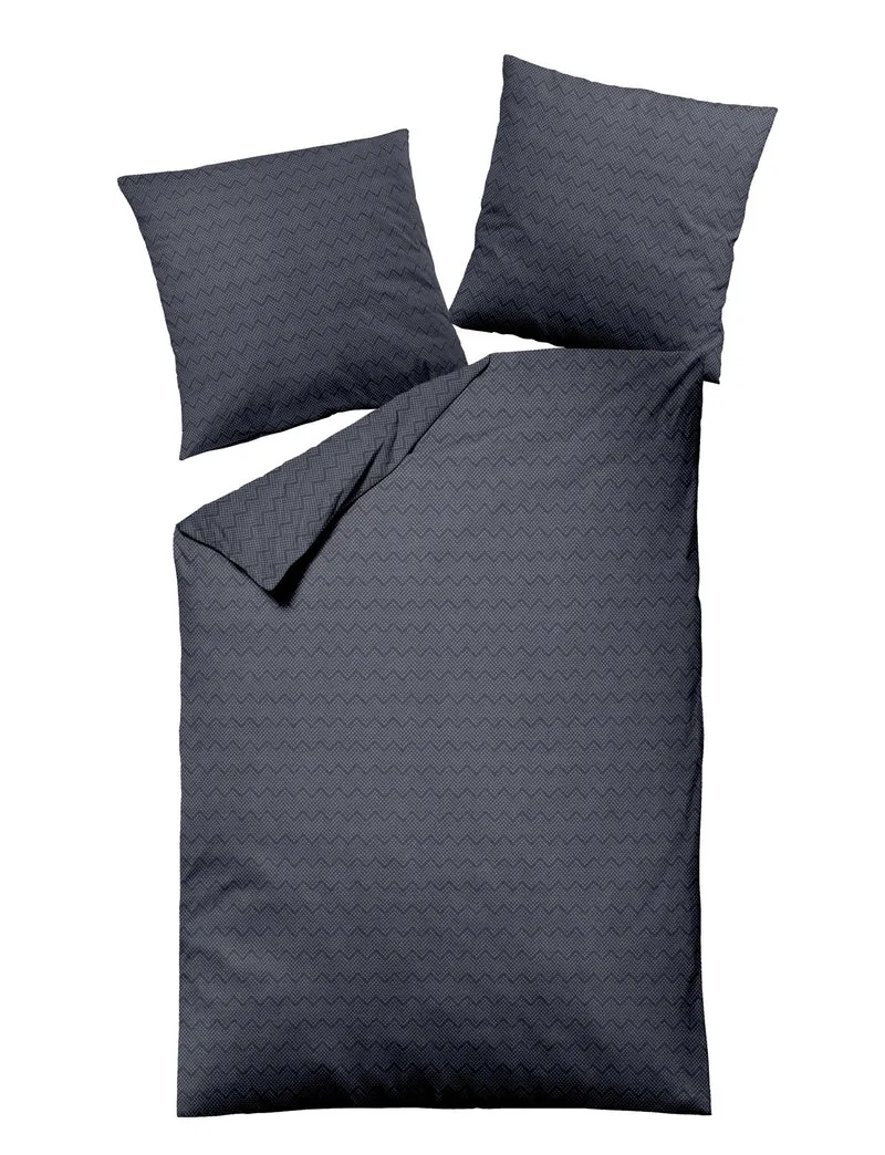 Dormisette Melange-Flanell-Bettwäsche 100% Baumwolle 1034-052 dunkelblau