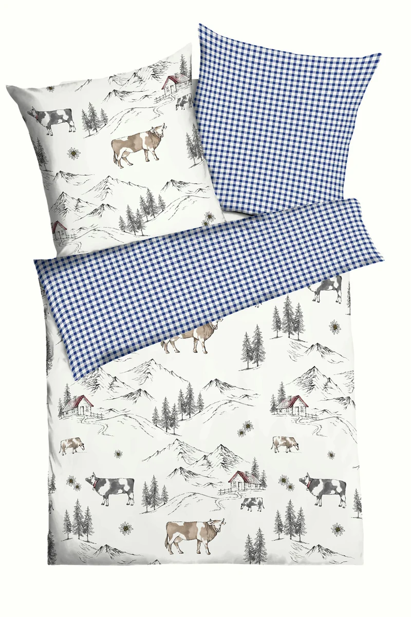 Kaeppel Feinbiber Bettwäsche 100% Baumwolle Allgäu 135x200 / 80x80