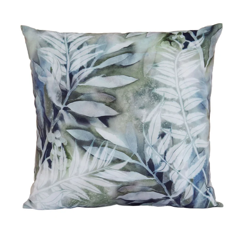 Kissenbezug 50x50 Kissenhülle Jungle Zierkissenbezug in samtiger Blätter-Optik