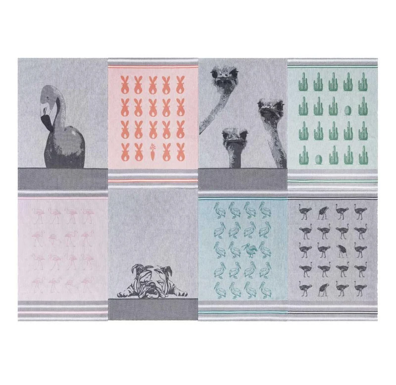 Moon Luxury 4er Pack Geschirrtücher Küchentücher 50x70 cm 100% Baumwolle Muster