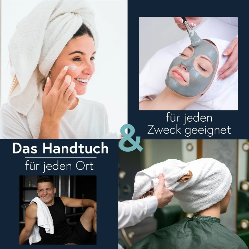 Floringo 5er Pack Microfaser Friseur Handtücher mit saugstarker Oberfläche