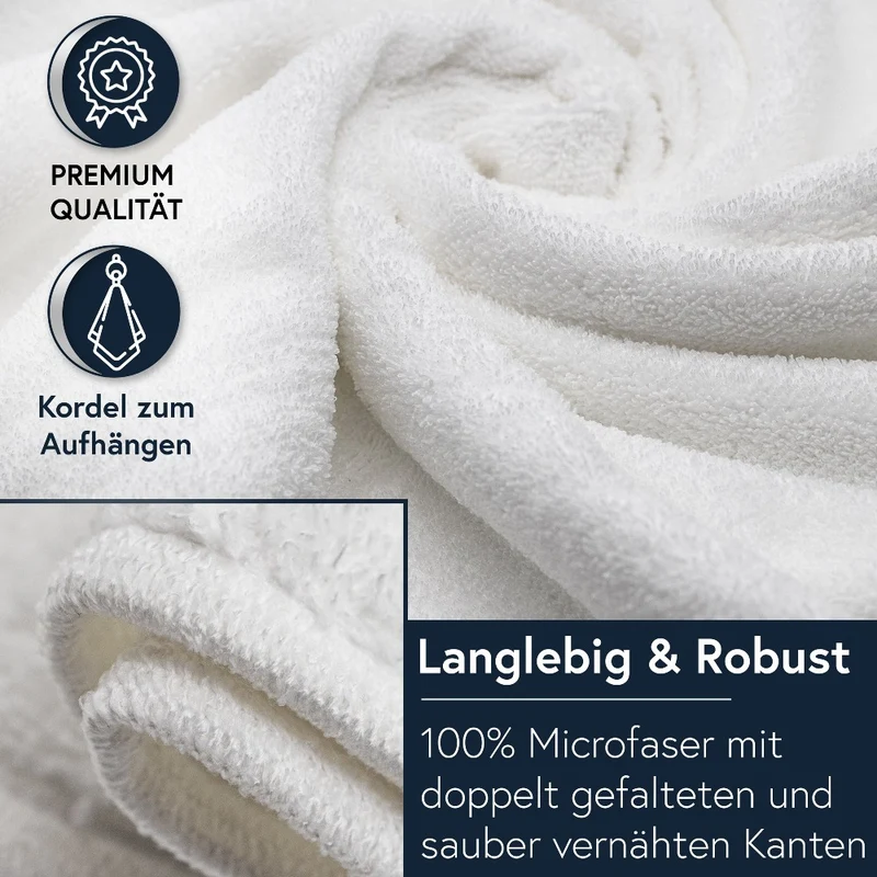 Floringo 5er Pack Microfaser Friseur Handtücher mit saugstarker Oberfläche