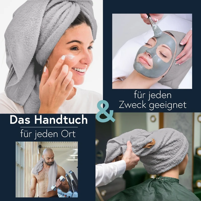 Floringo 5er Pack Microfaser Friseur Handtücher mit saugstarker Oberfläche