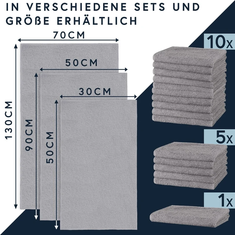 Floringo 5er Pack Microfaser Friseur Handtücher mit saugstarker Oberfläche