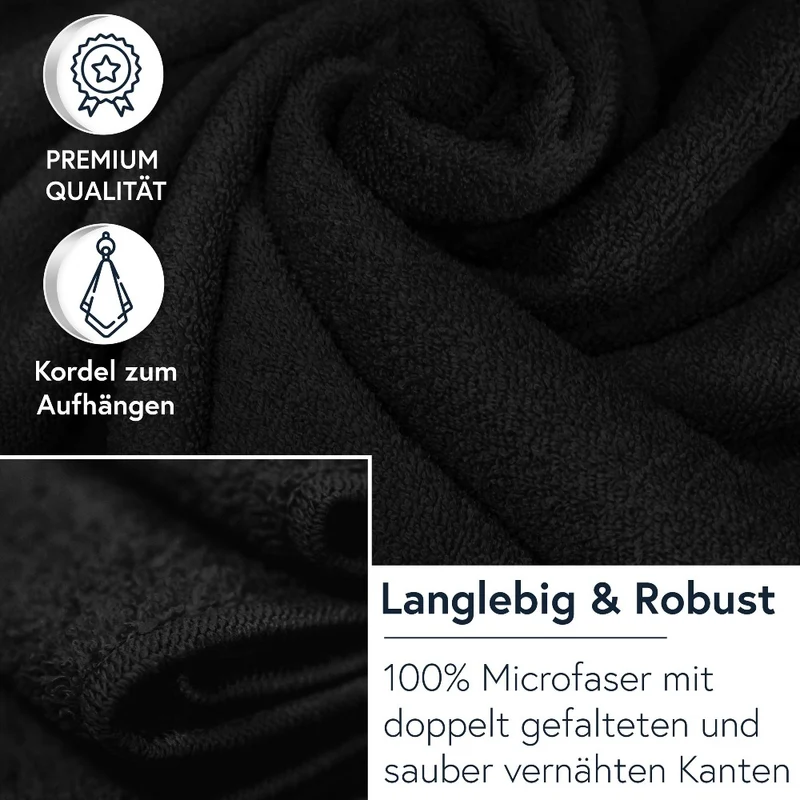 Floringo 5er Pack Microfaser Friseur Handtücher mit saugstarker Oberfläche