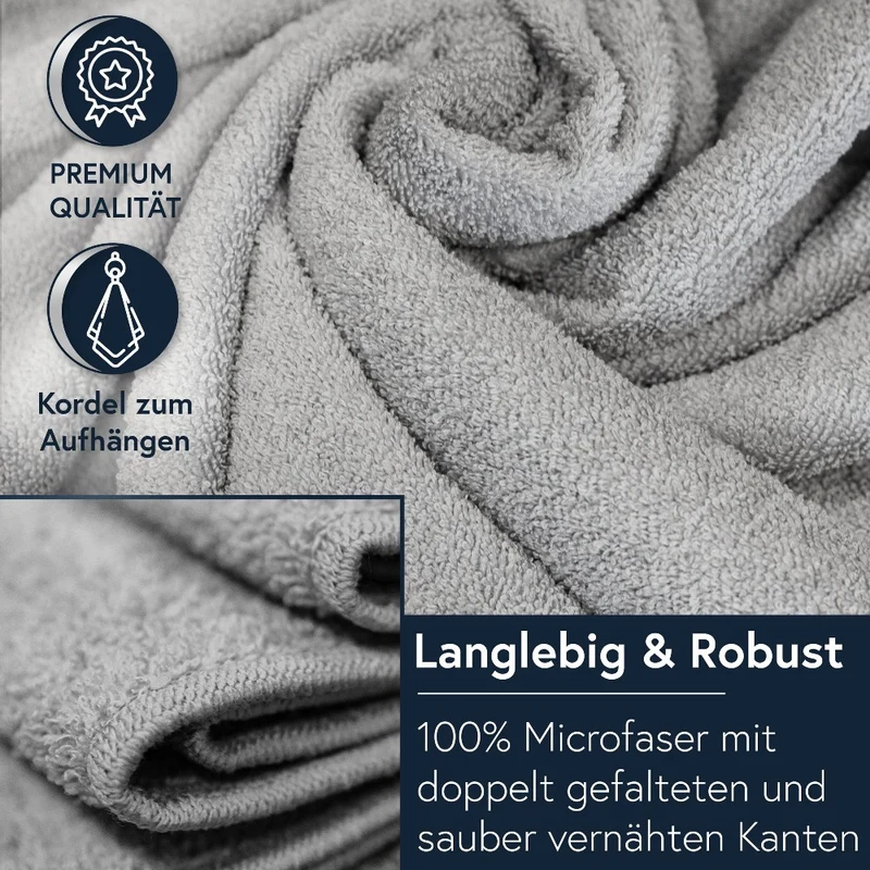 Floringo 5er Pack Microfaser Friseur Handtücher mit saugstarker Oberfläche