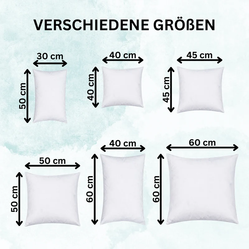 MOON 2er Pack Luxury Gänsefeder Füllkissen Innenkissen 90% Feder 10% Daune fest