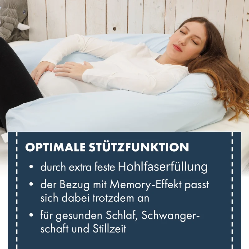 Seitenschläferkissen versteppt extra fest gefüllt mit Reißverschluss 95° waschbar MOON Feeling