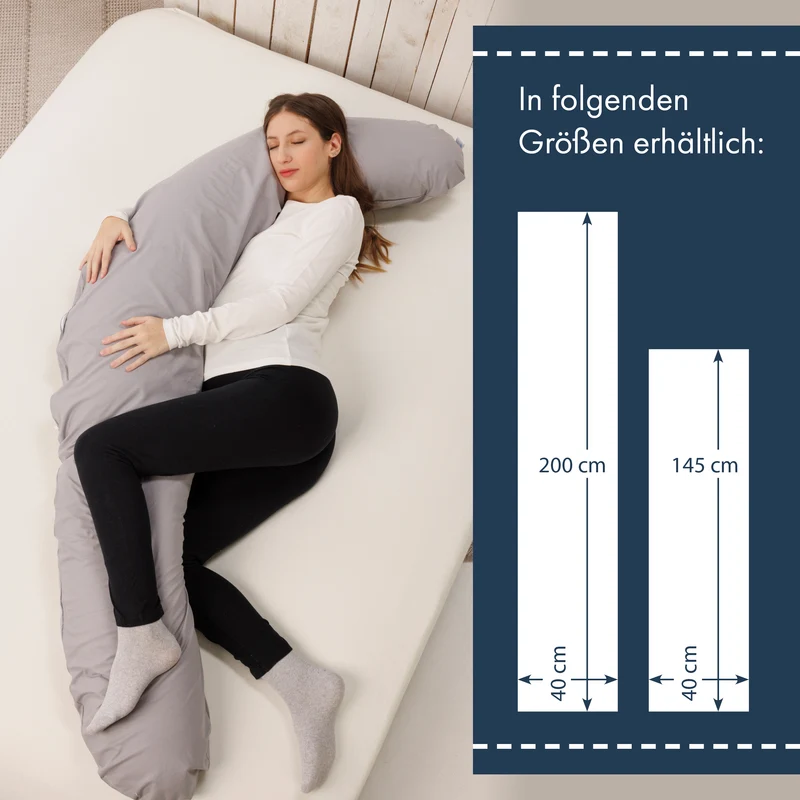 Seitenschläferkissen versteppt extra fest gefüllt mit Reißverschluss 95° waschbar MOON Feeling