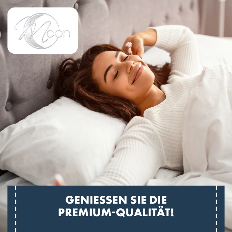 Seitenschläferkissen versteppt extra fest gefüllt mit Reißverschluss 95° waschbar MOON Feeling