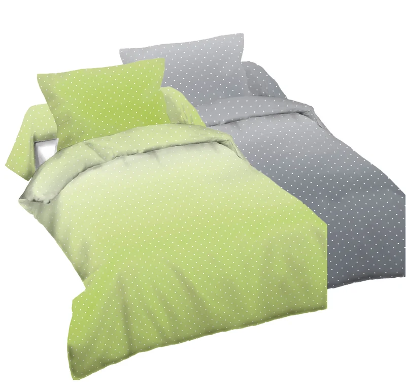 P.K.-Collection Mako-Satin Bettwäsche 100% Baumwolle Dots YKK Reißverschluss
