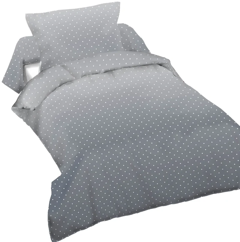 P.K.-Collection Mako-Satin Bettwäsche 100% Baumwolle Dots YKK Reißverschluss
