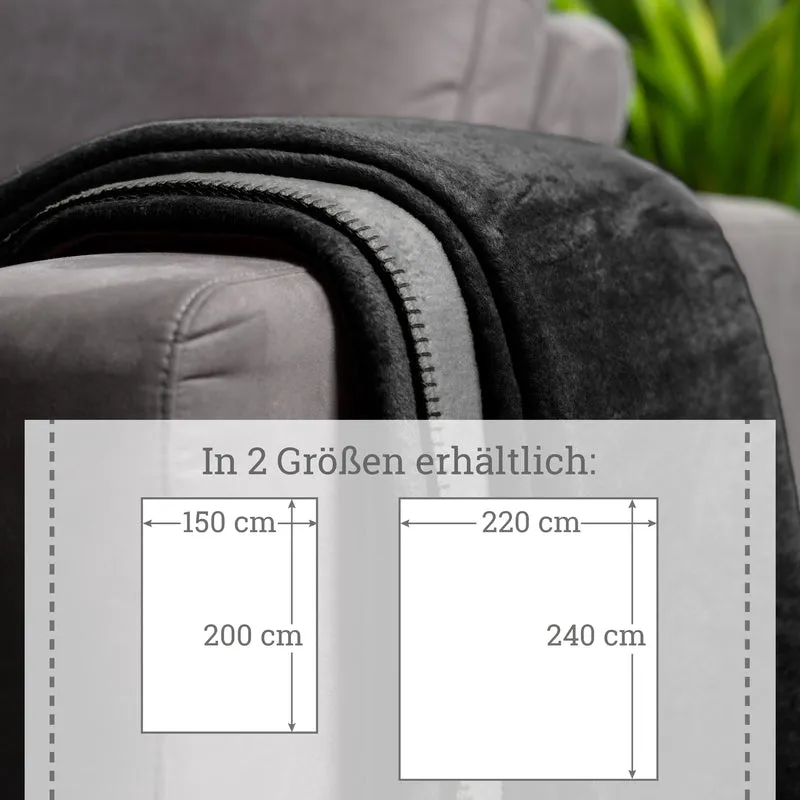 Moon Doubleface Kuscheldecke Wohndecke Baumwollmix ca 220x240cm gekettelter Rand
