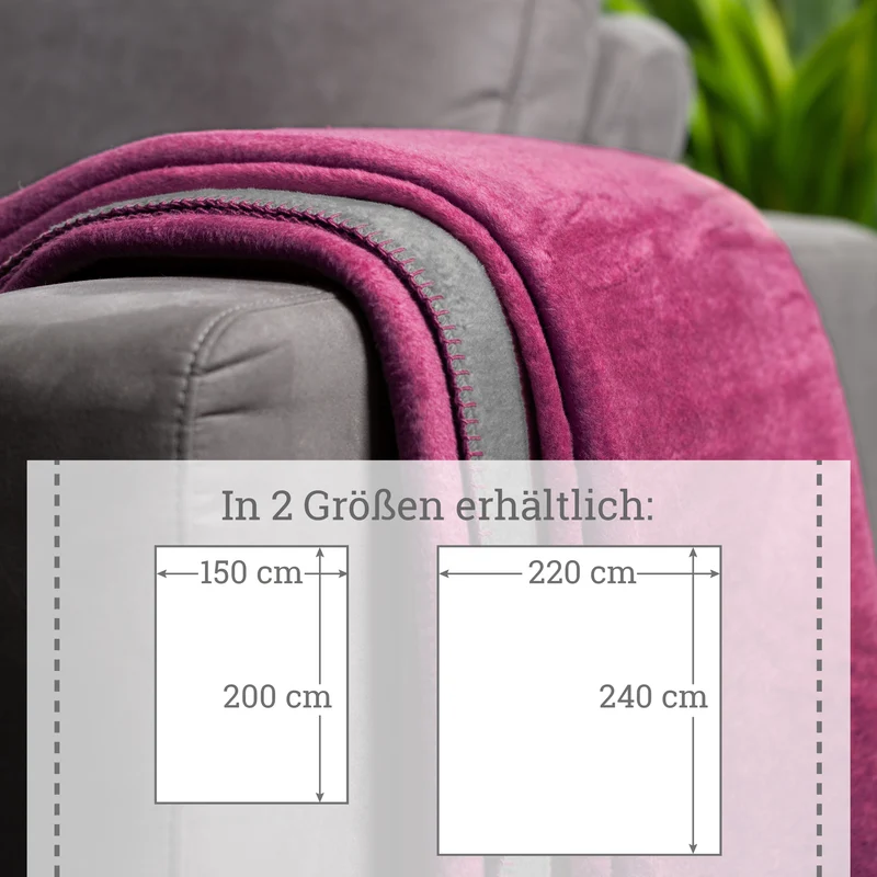 Moon Doubleface Kuscheldecke Wohndecke Baumwollmix ca 220x240cm gekettelter Rand