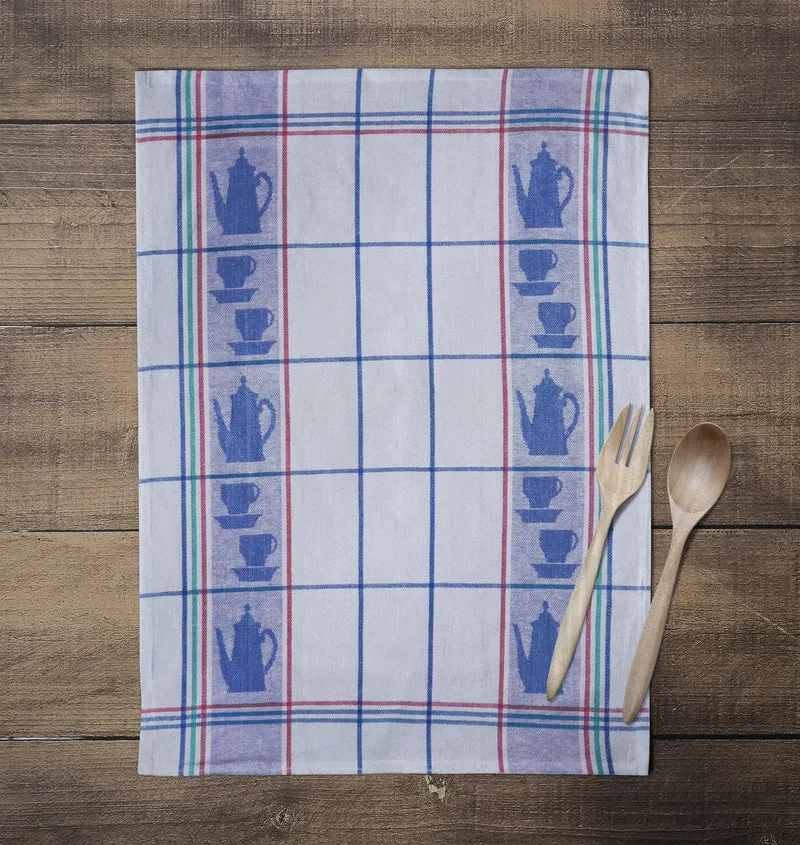 Caroline 3er Pack Geschirrtuch 50x70cm 100% Baumwolle Jacquard Tasse&Kanne
