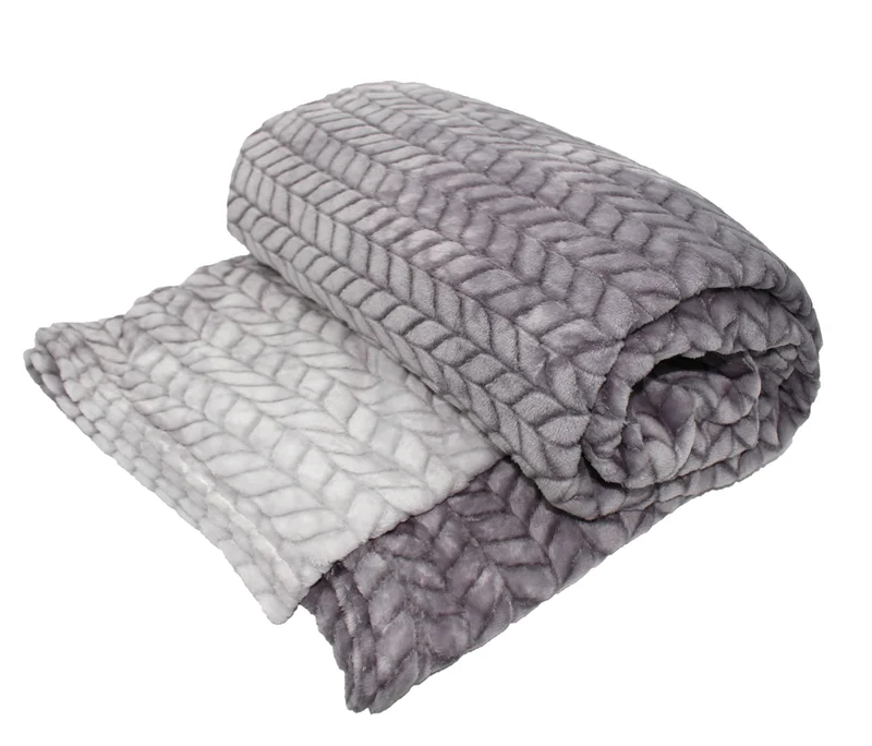 Wohn- und Kuscheldecke 150x200 cm WELLA extra kuschelig Hoch-Tief-Muster