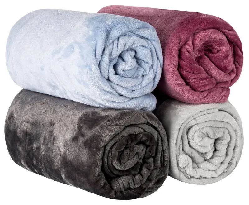 Cashmere Touch Flanell Kuscheldecke Wohndecke uni 150x200 cm MOON